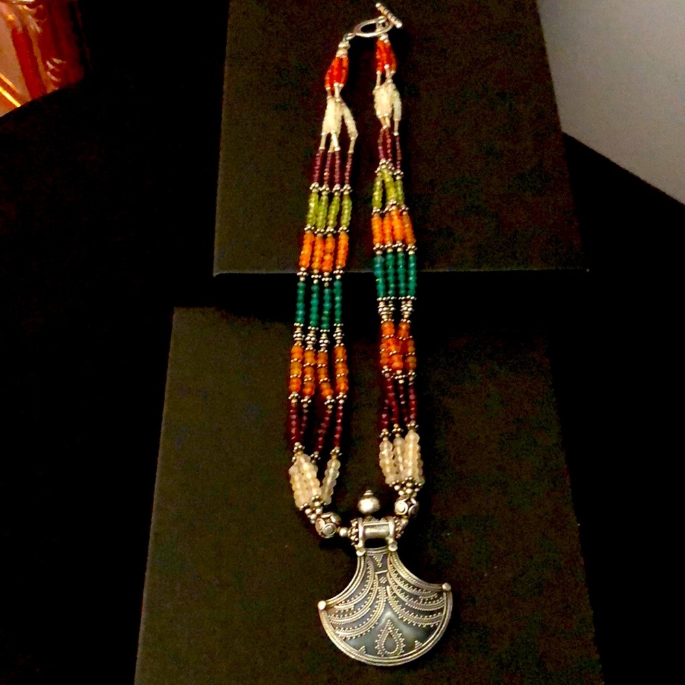 Sterling and semi precious stones.